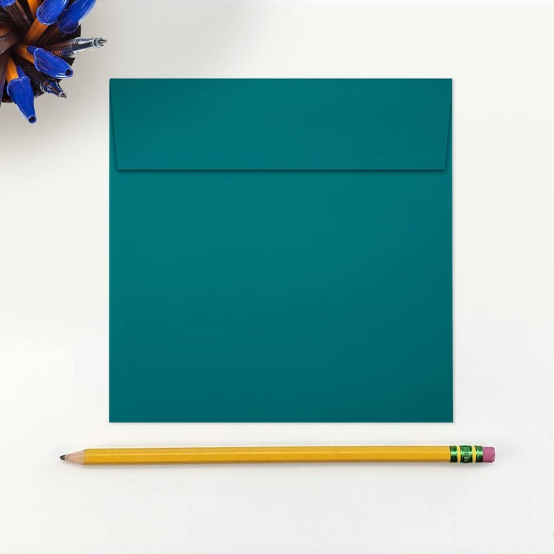 LUXPaper Square Invitation Envelopes | Peel & Press | 5 1/2" x 5 1/2" | Teal | 80lb. Text | 50 Qty - Image 4